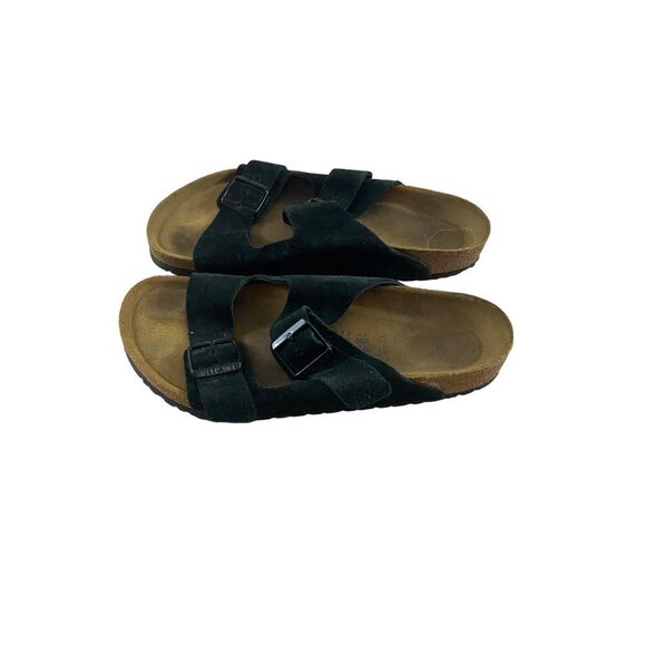 Birkenstock Shoes - Birkenstock Women's Black Suede Arizona Suede Leather Sandal - 43 (US 10)
